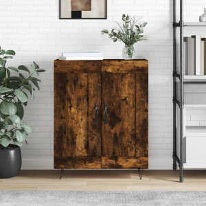 vidaXL Dressoir 69,5x34x90 cm bewerkt hout gerookt eikenkleurig