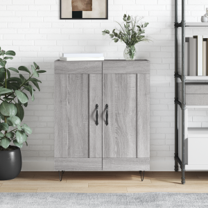 vidaXL Dressoir 69,5x34x90 cm bewerkt hout grijs sonoma eikenkleurig