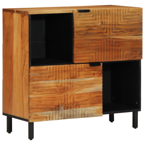 vidaXL Dressoir met plank Naturel 80 x 33,5 x 75 cm Massief Acaciahout