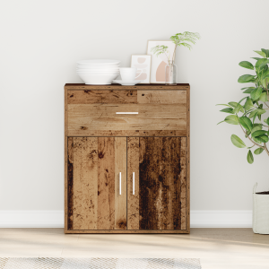 vidaXL Dressoir met lade Oudhout 60 x 31 x 70 cm Bewerkt hout