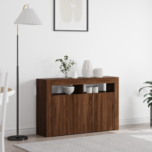 vidaXL Dressoir Bruin Eiken 116 x 30 x 75 cm Bewerkt hout