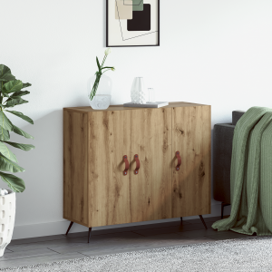 vidaXL Dressoir Artisan Eiken 89,5 x 34 x 80 cm Bewerkt hout