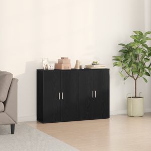 vidaXL Dressoirs 2 stuks Zwart Eiken 60x31x84 cm Ge engineered Hout