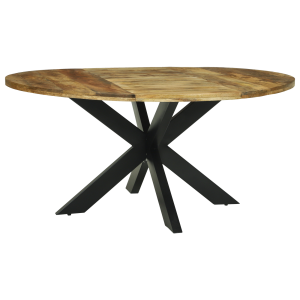 vidaXL Eettafel Rond Ø160x76 cm Massief Hout Ruige Mango