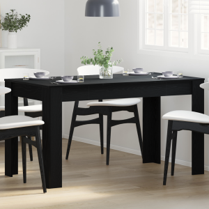 vidaXL Eettafel Zwart eiken 140 x 74,5 x 76 cm Bewerkt hout