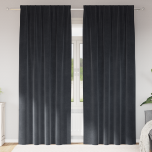 vidaXL Verduisterende gordijnen 2 pcs Donkergrijs 140 x 225 cm Fluweel