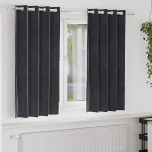 vidaXL Verduisterende gordijnen 2 pcs Donkergrijs 140 x 175 cm Fluweel