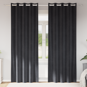 vidaXL Verduisterende gordijnen 2 pcs Donkergrijs 140 x 225 cm Fluweel