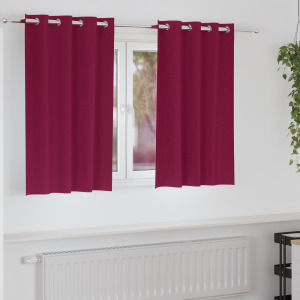 vidaXL Gordijnen met gordijnen 2 pcs Wijnrood 140 x 140 cm Polyester