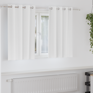 vidaXL Gordijnen met gordijnen 2 pcs Zuiverwit 140 x 140 cm Polyester