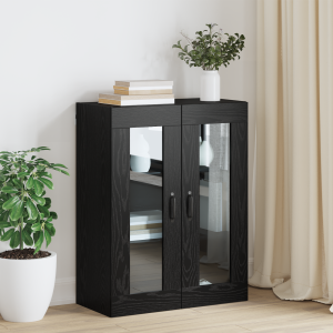 vidaXL Hangende Wandkast Zwart 69.5 x 34 x 90 cm Bewerkt hout