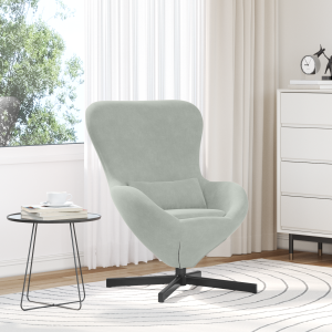 vidaXL Hangstoel fluweel lichtgrijs