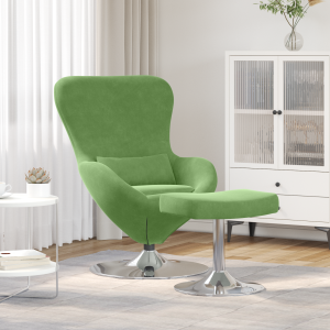 vidaXL Hangstoel met voetensteun fluweel lichtgroen