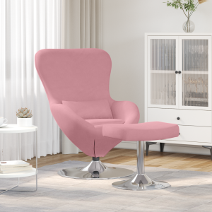 vidaXL Hangstoel met voetensteun fluweel roze