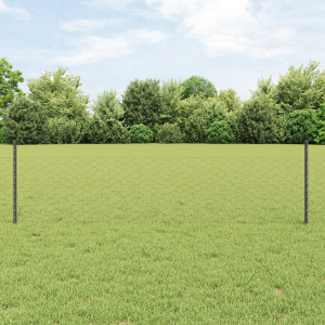 vidaXL Hexagonaal Tuinhek Set Set van 2 Grijs Staal 25 x 0.5m Duurzaam