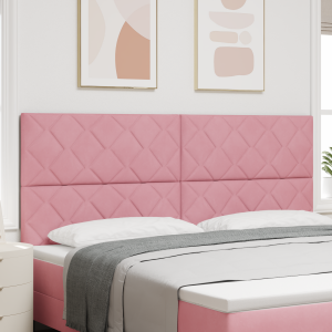 vidaXL Hoofdbord in roze velours met diamantblok ontwerp, 200 cm
