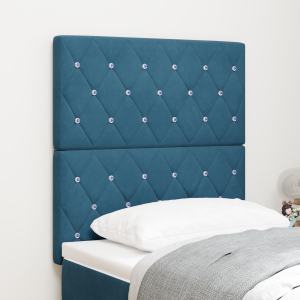 vidaXL Hoofdbord LED 80 cm fluweel donkerblauw