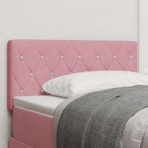 vidaXL Hoofdbord LED en kristallen knopen 90 cm fluweel roze
