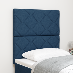 vidaXL Hoofdbord LED met ruitjes 80 cm stof blauw