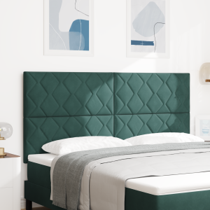 vidaXL Hoofdbord met Diamantblokken Design Donkergroen 180 cm van Fluweel