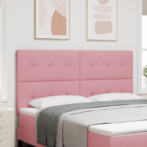 vidaXL Hoofdbord Met Knopen Gequilte Roze 180 cm Velours