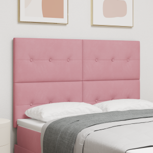 vidaXL Hoofdbord met Knopen Roze 140 cm Velours