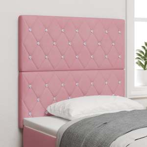 vidaXL Hoofdbord met kristallen knopen 100 cm fluweel roze
