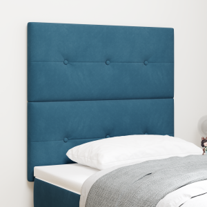 vidaXL Hoofdbord met LED 100 cm fluweel donkerblauw