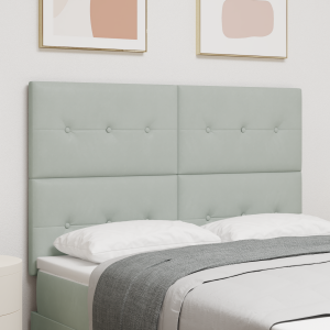 vidaXL Hoofdbord met LED 80 cm fluweel lichtgrijs