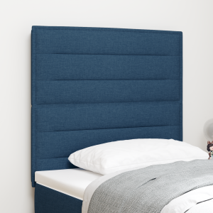 vidaXL Hoofdbord met strepen 100 cm stof blauw