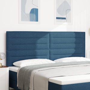 vidaXL Hoofdbord met strepen 100 cm stof blauw