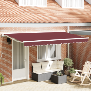 vidaXL Inklapbaar Zonnescherm Bordeauxrood 350x200 cm Stof