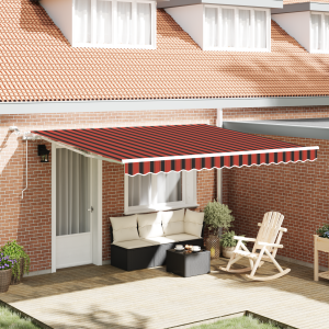 vidaXL Inklapbaar Zonnescherm Bruin 400 × 350 cm Stof, Metaal