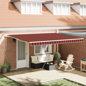 vidaXL Inklapbaar Zonnescherm Bruin 450 × 350 cm Stof, Metaal