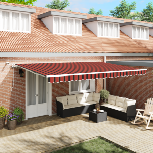 vidaXL Inklapbaar Zonnescherm Bruin 500 × 350 cm Stof, Metaal