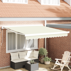 vidaXL Inklapbaar Zonnescherm Crème 300 x 250 cm Stof, Metaal