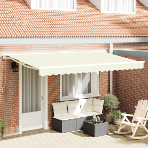 vidaXL Inklapbaar Zonnescherm Crème 350x200 cm Stof