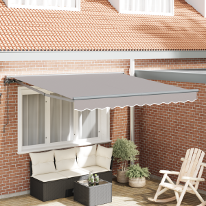 vidaXL Inklapbaar Zonnescherm Lichtgrijs 300x250 cm Stof