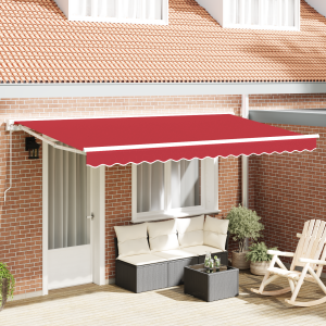 vidaXL Inklapbaar Zonnescherm Rood 400x200 cm Stof en Polyester