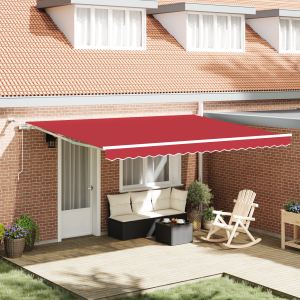 vidaXL Inklapbaar Zonnescherm Rood 450 × 350 cm Stof, Metaal
