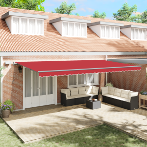vidaXL Inklapbaar Zonnescherm Rood 600 × 350 cm Stof