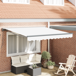 vidaXL Inklapbaar Zonnescherm Wit 300x250 cm Polyester