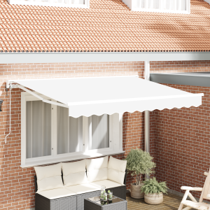 vidaXL Inklapbaar Zonnescherm Wit 350x200 cm Stof en Aluminium