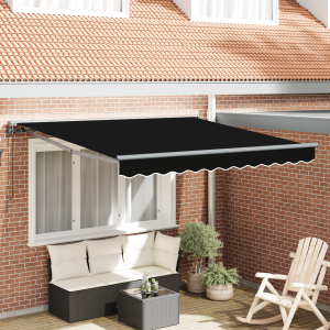 vidaXL Inklapbaar Zonnescherm Zwart 350x250 cm Polyester