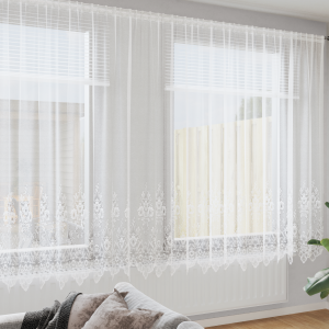 vidaXL Kantgordijn met gordijnen Wit 1200 x 220 cm Polyester