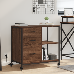 vidaXL Kantoor kast bruin eikenkleur 76 x 41 x 72 cm Bewerkt hout