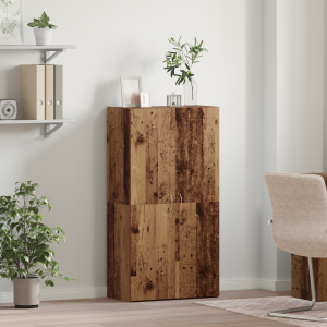 vidaXL Kantoor kast met plank met opslag met de deur Oud hout 60 x 32 x 115 cm Bewerkt hout