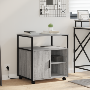 vidaXL Kantoor kast met wiel Grijs sonoma 60 x 46 x 67 cm Bewerkt hout