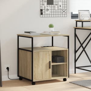 vidaXL Kantoor kast met wiel Sonoma eiken 60 x 46 x 67 cm Bewerkt hout