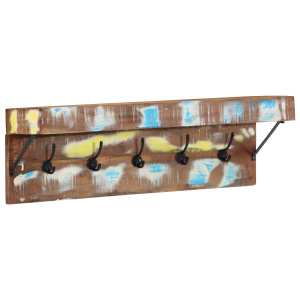vidaXL Kapstok met schap wandgemonteerd gerecycled hout en metaal